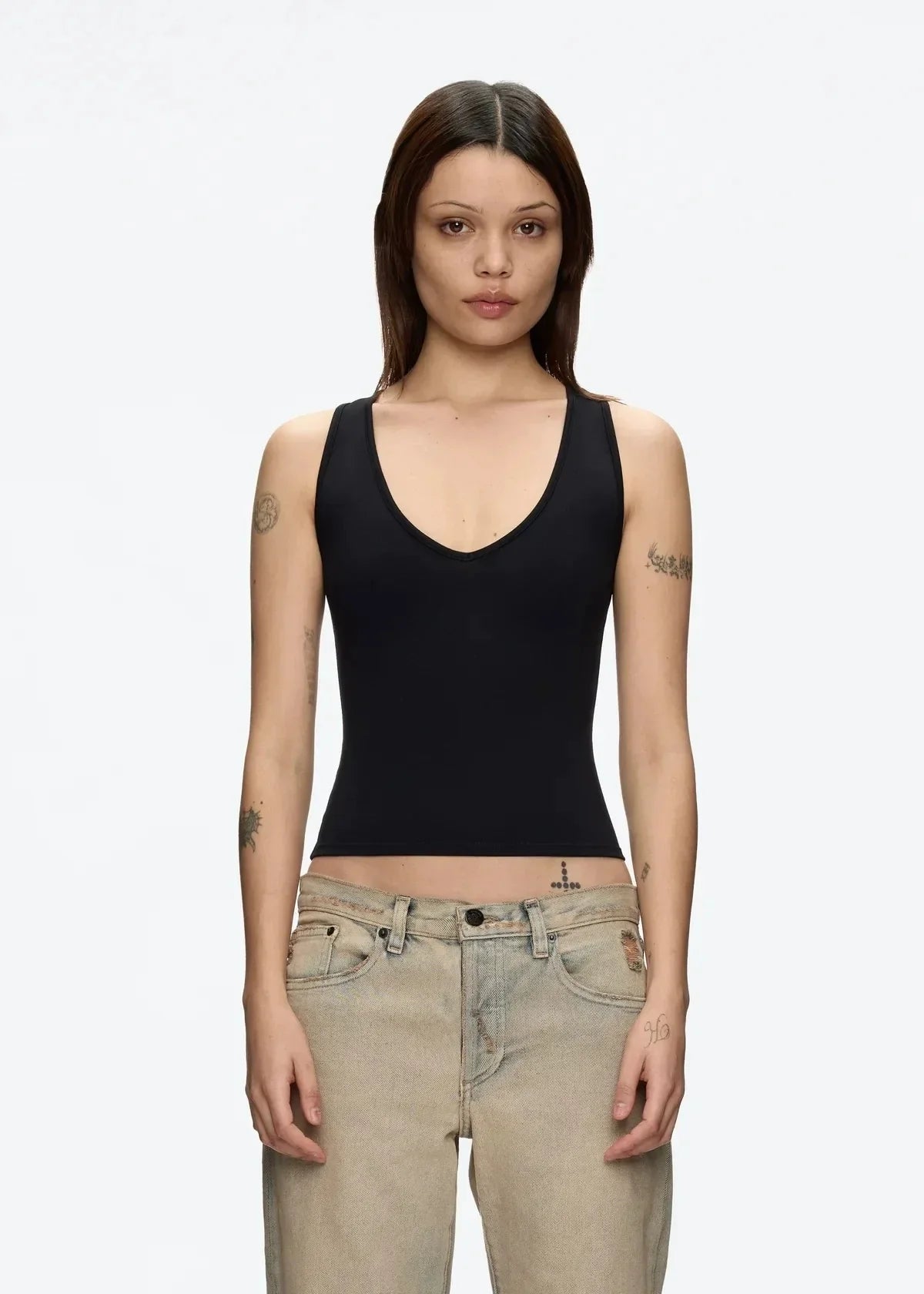 Minimalist Deep V  I-Shaped Cami Top