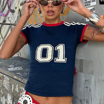 Stars Graphic Goth Harajuku Crop Top