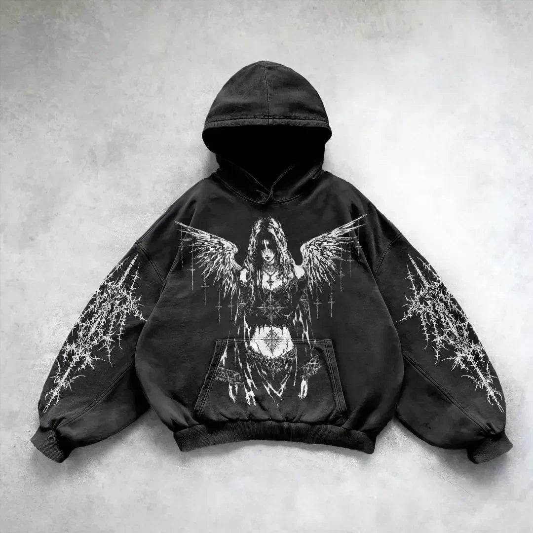 Retro Streetwear Graphic Hoodie