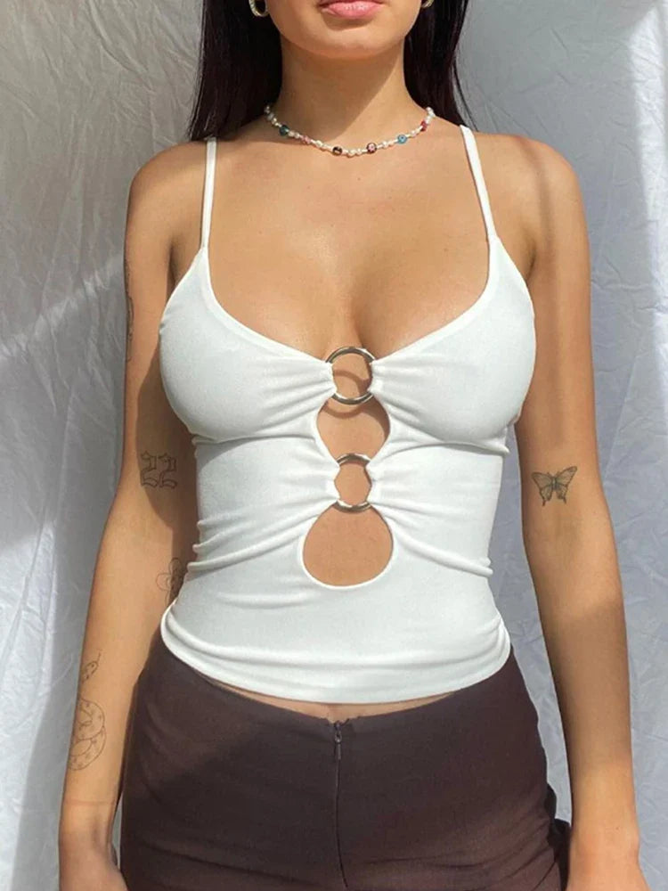 Casual Sleeveless Backless Hollow Out  Cami Top