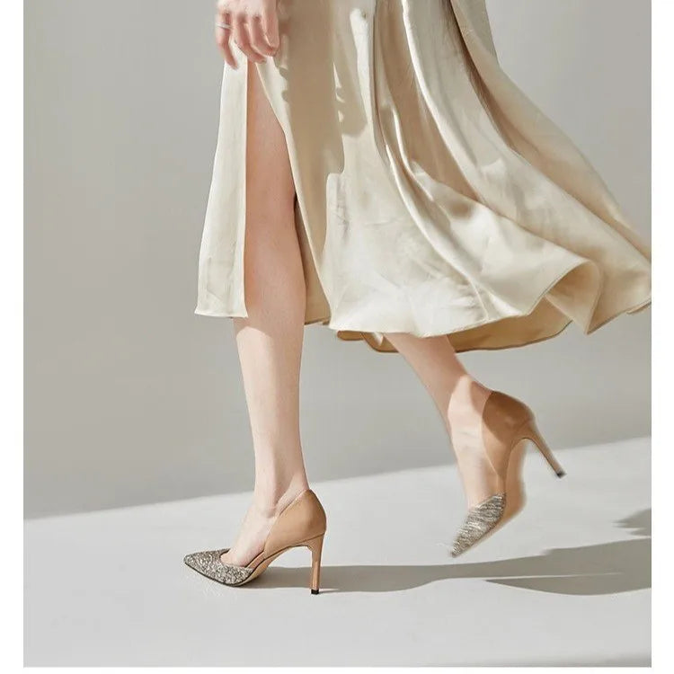 Sequin  Pointed Fashion Luxury Party Dress Hot Sale High Heel