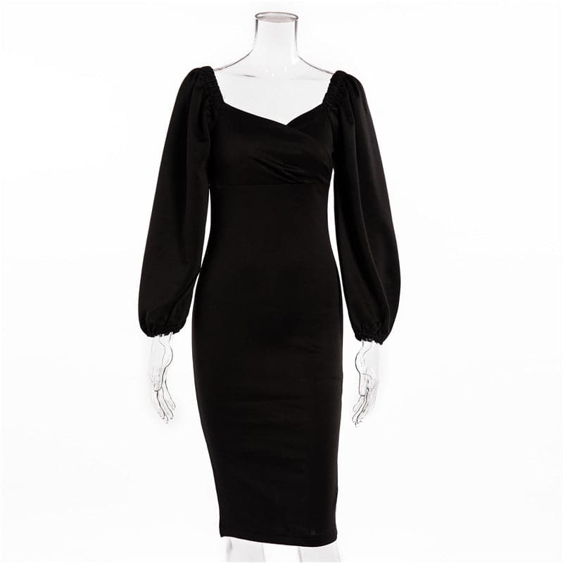 DressBetty -  Cocktail Dresses Pure V Neck Off Shoulder Bodycon Dress