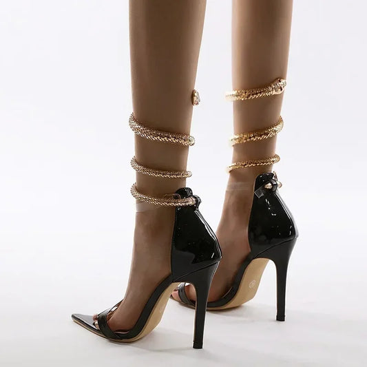 Modern Sweet Butterfly-knot  Rhinestone Silk Ribbon Thin High Heeled High Heel