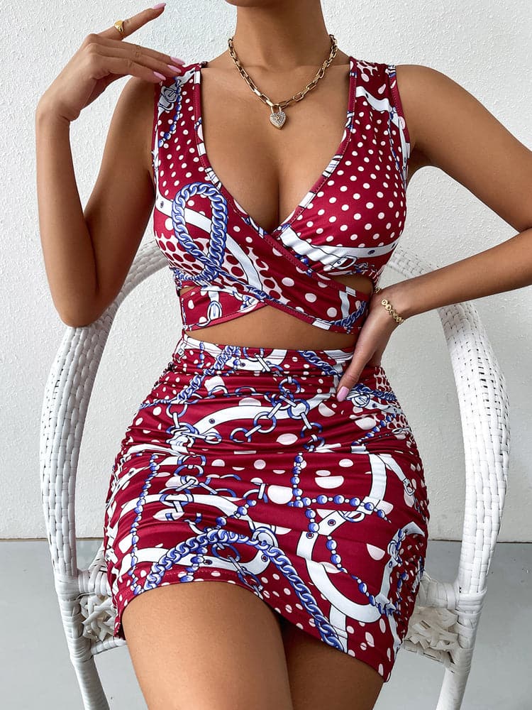 DressBetty -  Sleeveless Deep V Cutout Party Mini Dress