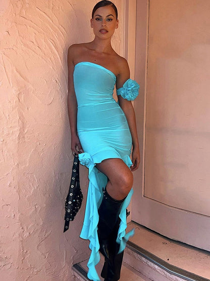 DressBetty -  Strapless Backless Corset Midi Dress