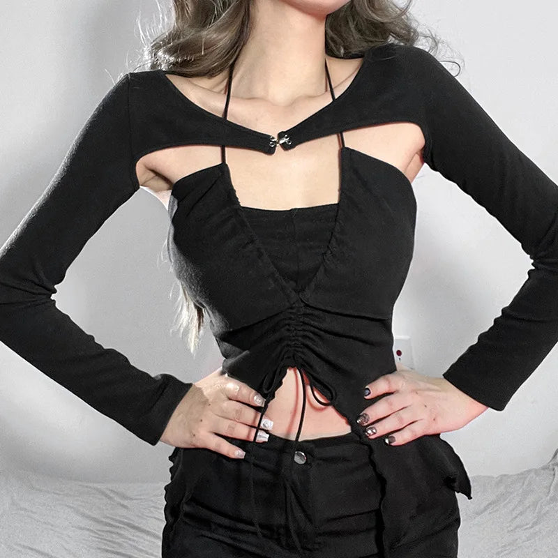 DressBetty - 2024  Vintage Long Sleeve Slim T-Shirt