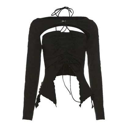 DressBetty - 2024  Vintage Long Sleeve Slim T-Shirt
