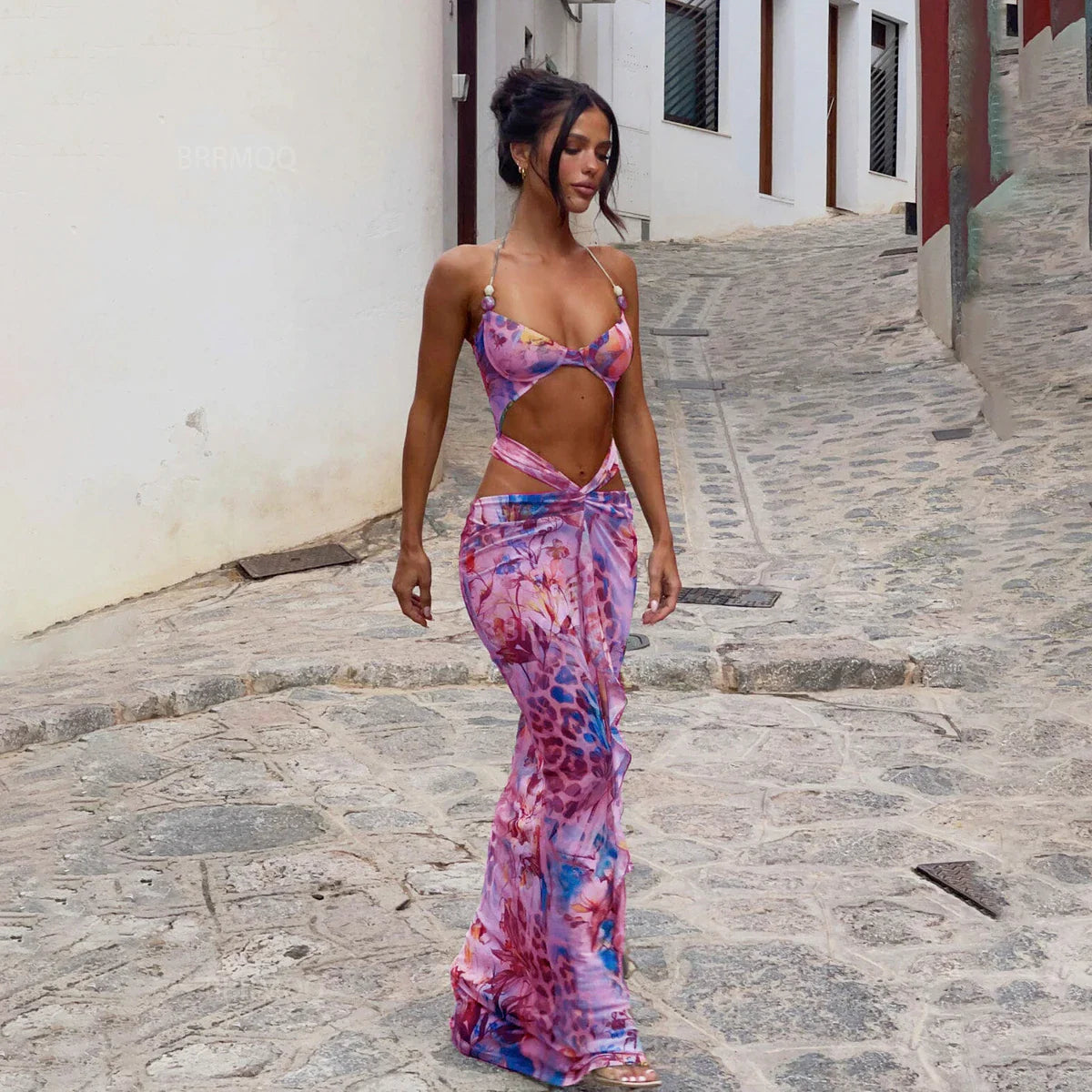 Push Up Bikini Dress Cover Up Three Piece Swim Set
