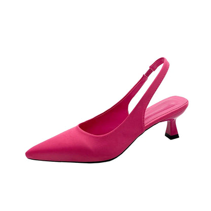 Hot Sale Slip-on Fashion Office Career  Pointed Toe Cap Sandals Low Heel Pumps