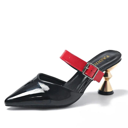 Size 35-43  Pointed Closed Toe Summer Women's Casual Mules Low Heel Pumps