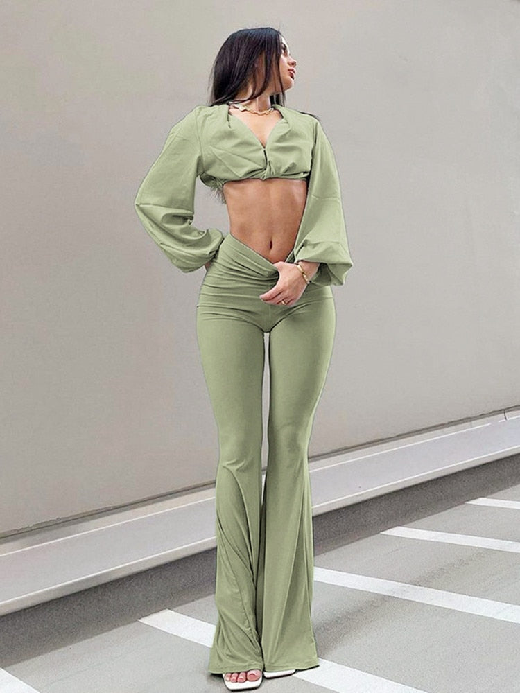 DressBetty - Vintage Elastic Flared Pants