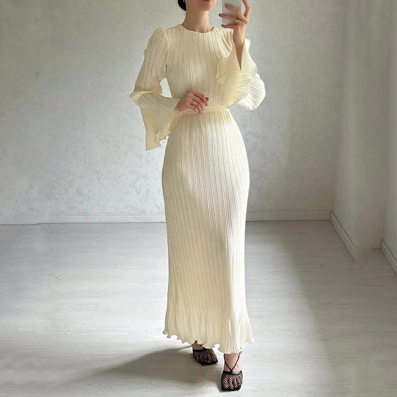 DressBetty - 2024  Spring O-neck Party Maxi Flare Femme Bodycon Dress
