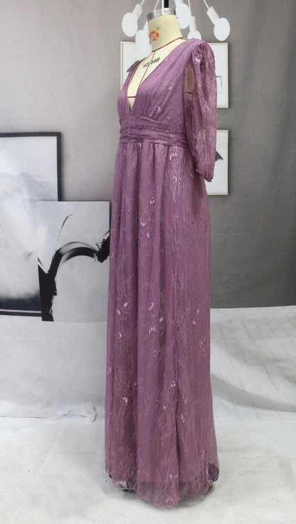 DressBetty - Summer Women  V-Neck Full Sleeve Long Party Dress