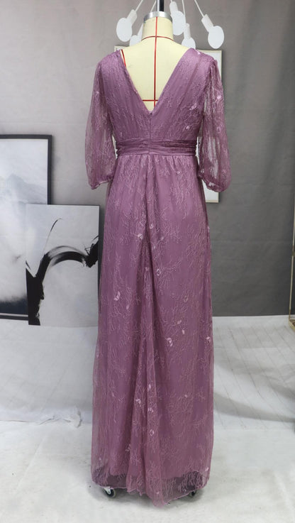 DressBetty - Summer Women  V-Neck Full Sleeve Long Party Dress