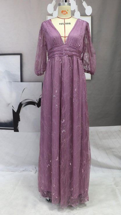 DressBetty - Summer Women  V-Neck Full Sleeve Long Party Dress