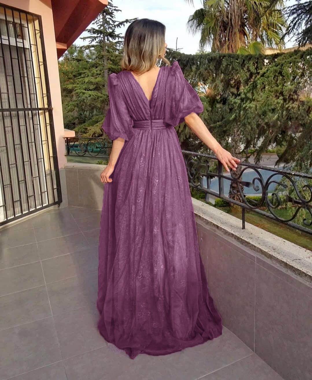 DressBetty - Summer Women  V-Neck Full Sleeve Long Party Dress