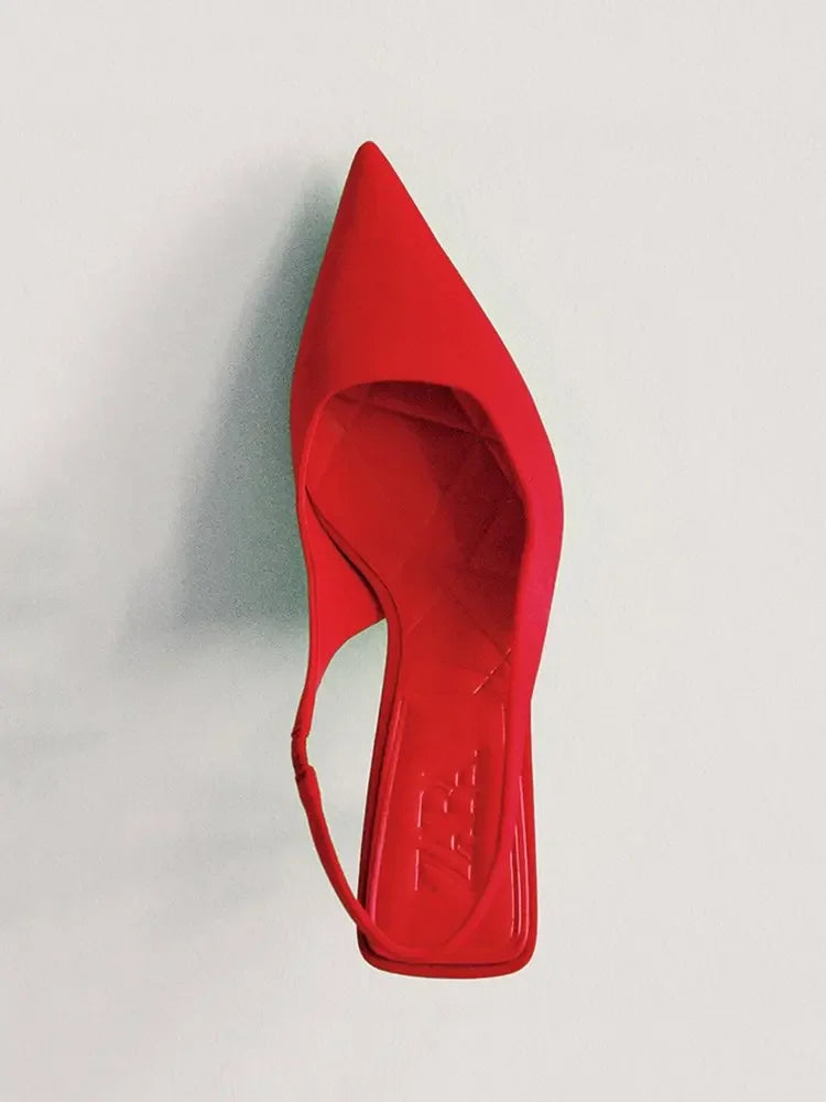 Summer Autumn Solid Color Banquet Pointed Toe  Comfortable Casual Slip-on Shoes Low Heel Pumps