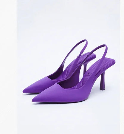 Summer Autumn Solid Color Banquet Pointed Toe  Comfortable Casual Slip-on Shoes Low Heel Pumps