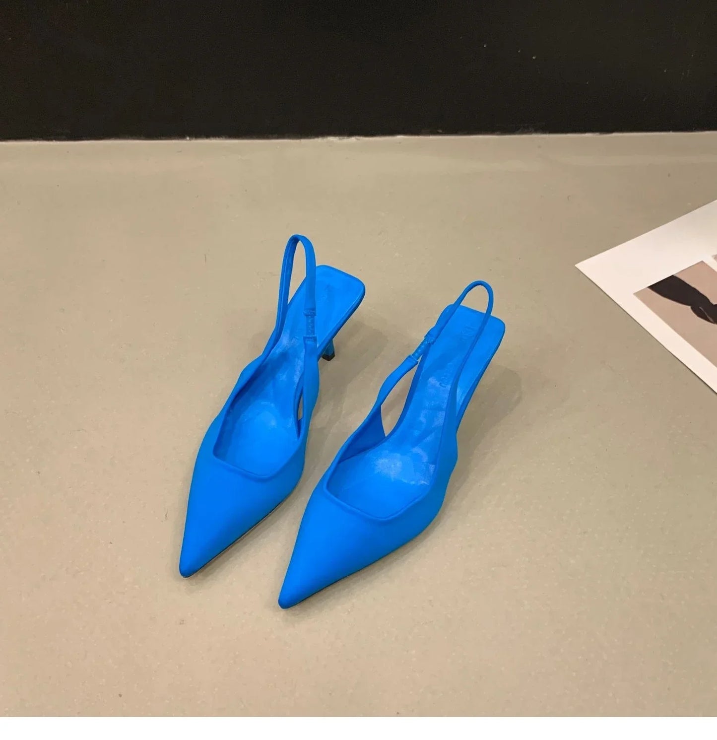 Summer Autumn Solid Color Banquet Pointed Toe  Comfortable Casual Slip-on Shoes Low Heel Pumps