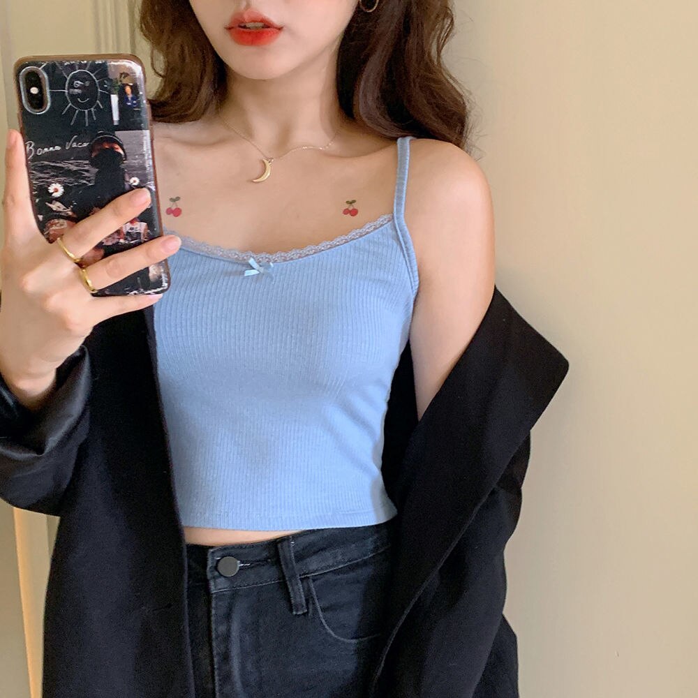 DressBetty - Sweet Bow Lace Off Shoulder Basic Knitted Top