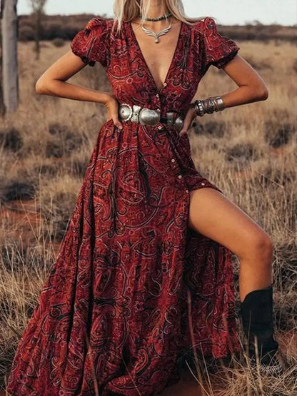 DressBetty - 2024 Gypsy Hippie Women's Summer Boho Dress