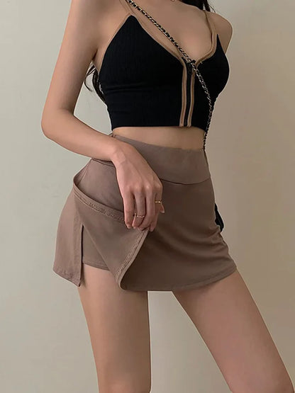 DressBetty - Tennis High Waist  Culottes A-line Mini Skirt