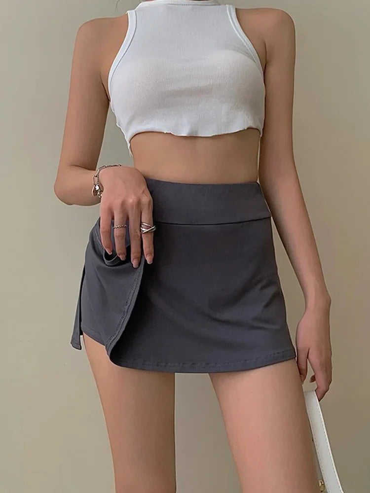 DressBetty - Tennis High Waist  Culottes A-line Mini Skirt