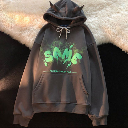 DressBetty - Letter Print Long Sleeve Hoodie