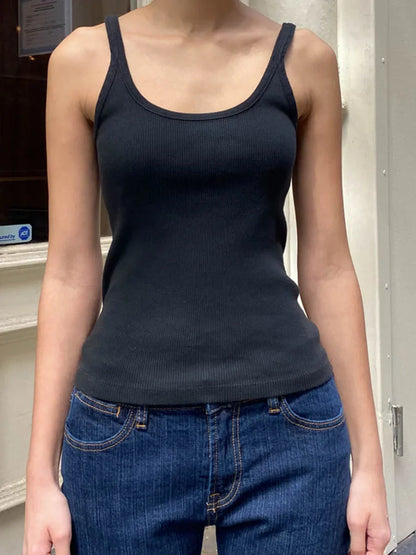 DressBetty - 2024 Black  Sleeveless Cotton Vest for Women