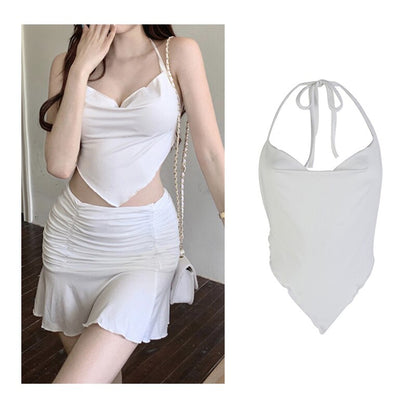 DressBetty - Backless Sleeveless Spaghetti Strap Halter Camis