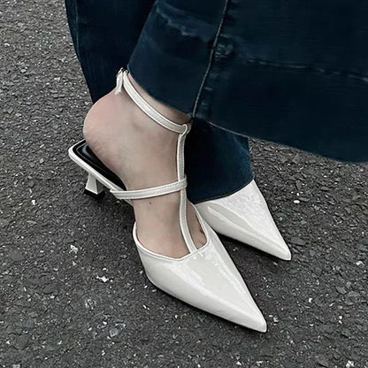 Summer  Pointed Toe Slingback Slides Flip Flops Ladies Low Heel Pumps
