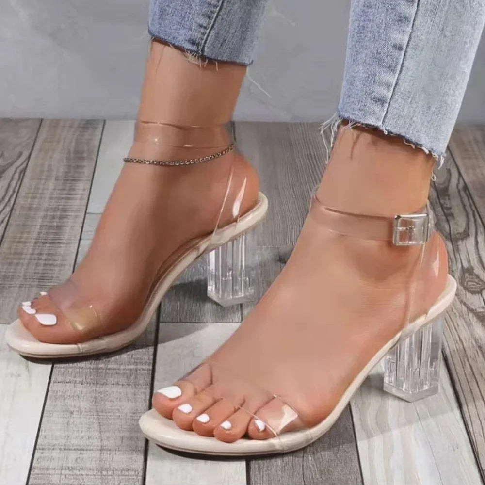 Korean  Pointed Fashion Apricot Black Color Block Elegant Low Heel Pumps
