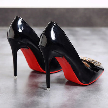 Pointed Shallow Mouth Red Bottom Office  Women High Heel