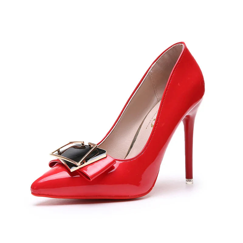 Pointed Shallow Mouth Red Bottom Office  Women High Heel