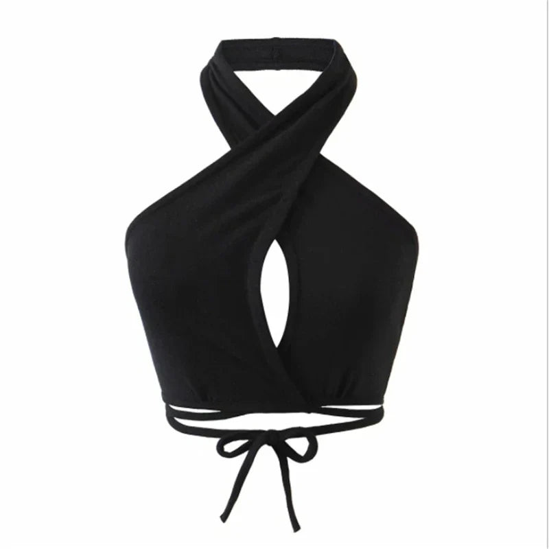 DressBetty - 2024  Cross Halter Neck Hollow Out Camisole