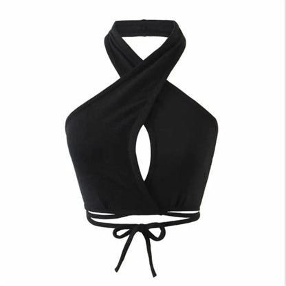 DressBetty - 2024  Cross Halter Neck Hollow Out Camisole