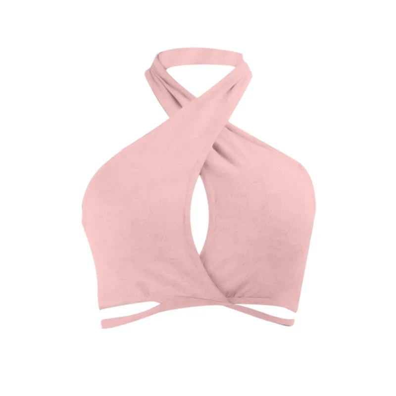 DressBetty - 2024  Cross Halter Neck Hollow Out Camisole