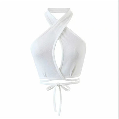 DressBetty - 2024  Cross Halter Neck Hollow Out Camisole