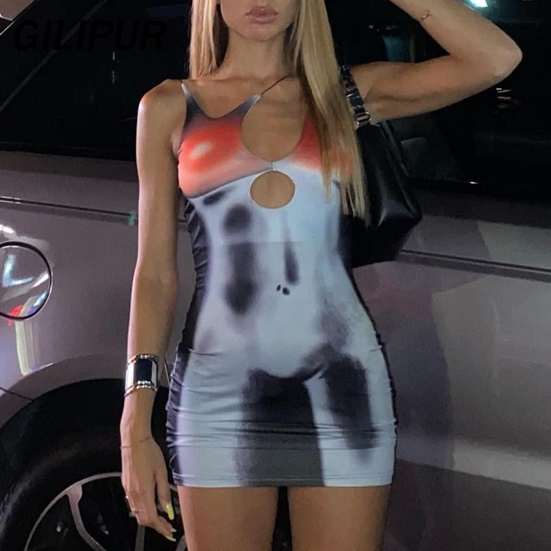 DressBetty - Women Y2k Summer Party Dress Slim 3D Printed Bodycon Skirts  Outfits