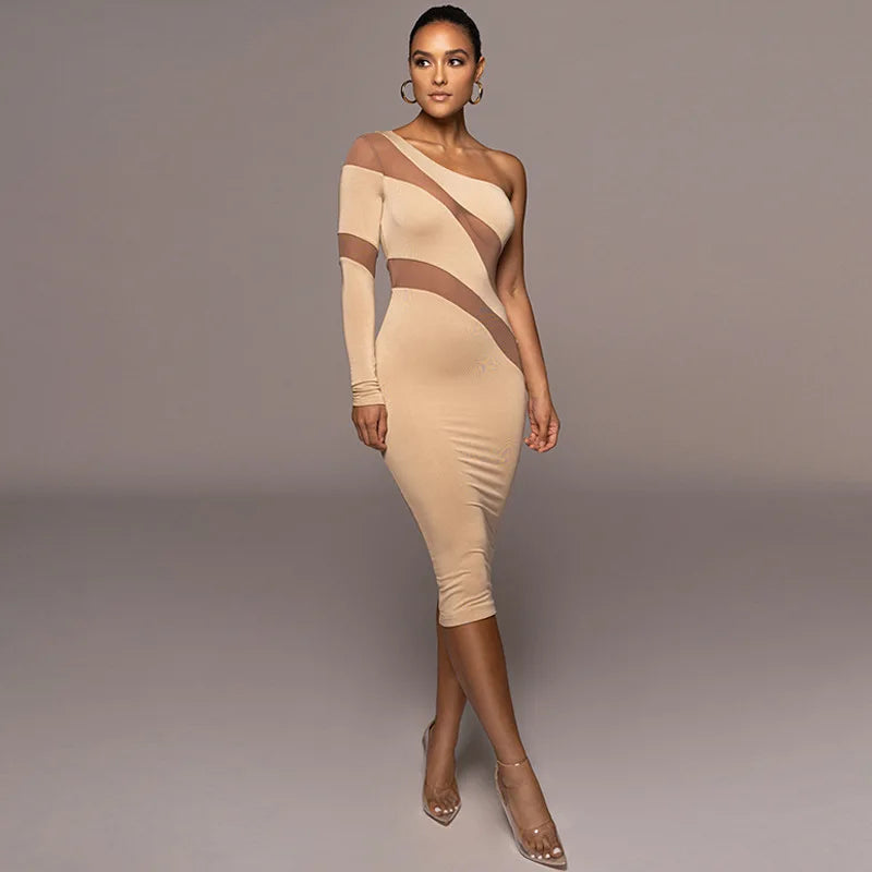 Summer Patchwork Perspective Slimming Puss  Elegant Streetwear Midi Dresses