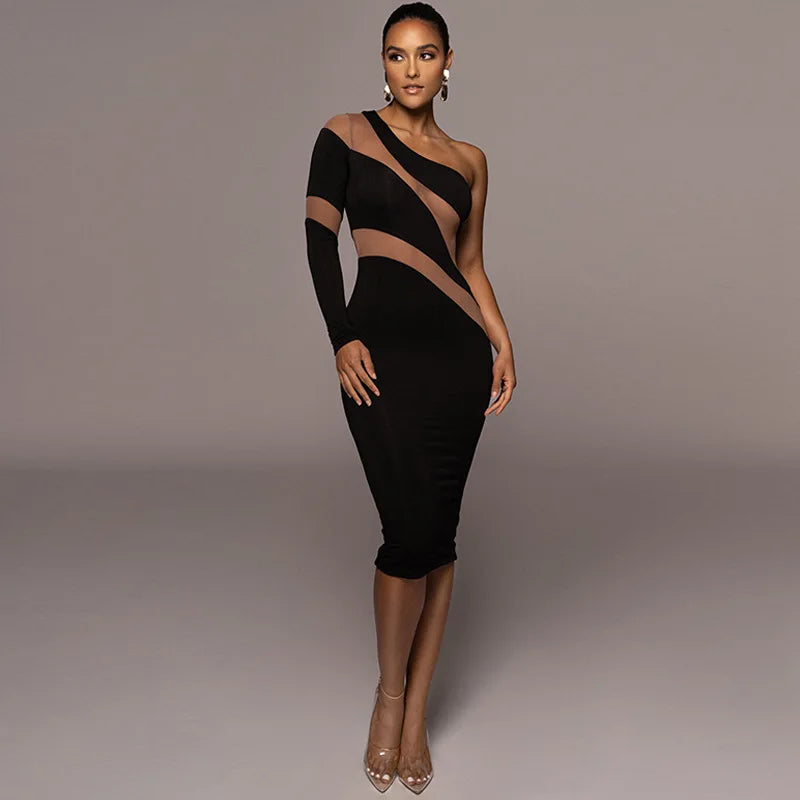 Summer Patchwork Perspective Slimming Puss  Elegant Streetwear Midi Dresses