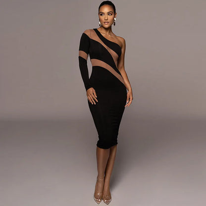 Summer Patchwork Perspective Slimming Puss  Elegant Streetwear Midi Dresses