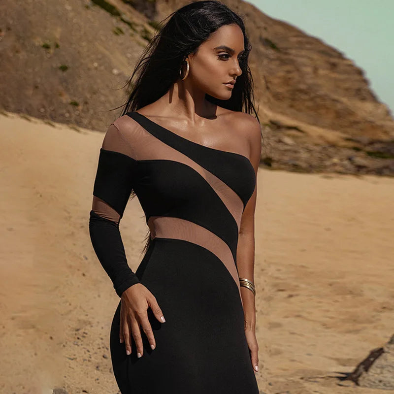 Summer Patchwork Perspective Slimming Puss  Elegant Streetwear Midi Dresses