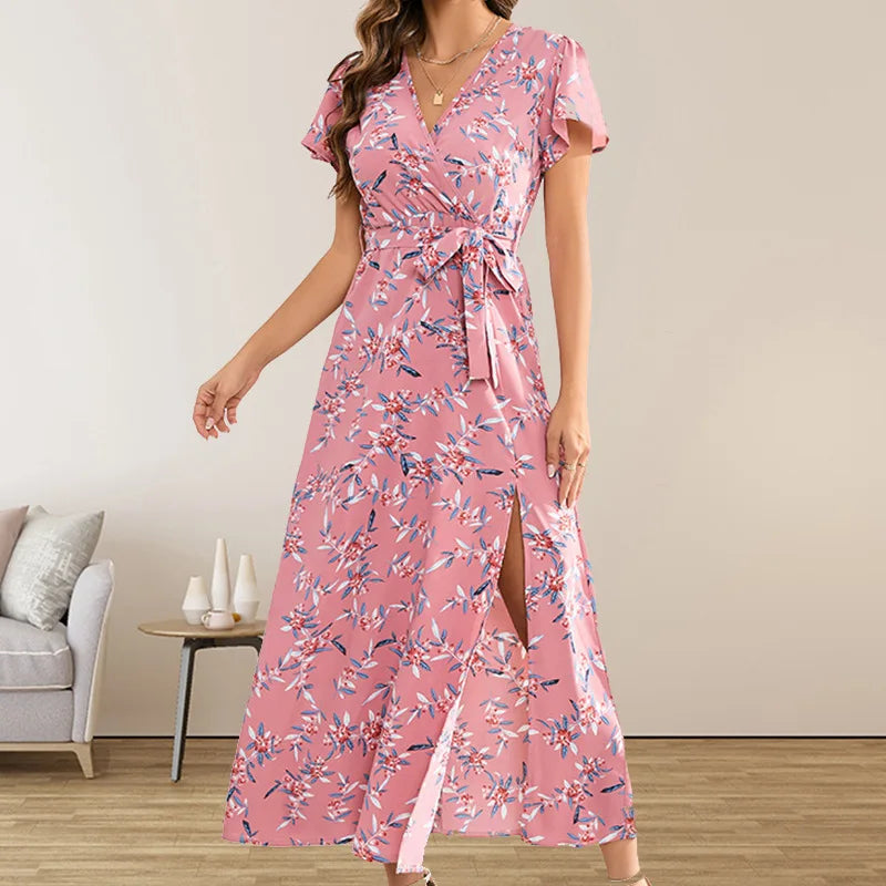Summer Puss  Bohemian Floral Bodycon Elegant Streetwear Midi Dresses