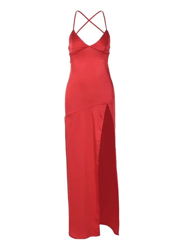 Autumn/Winter Puss  V-neck Halter Evening Bodycon Streetwear Midi Dresses
