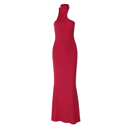 Spring Sleeveless Halter Puss  Elegant Club Midi Dresses