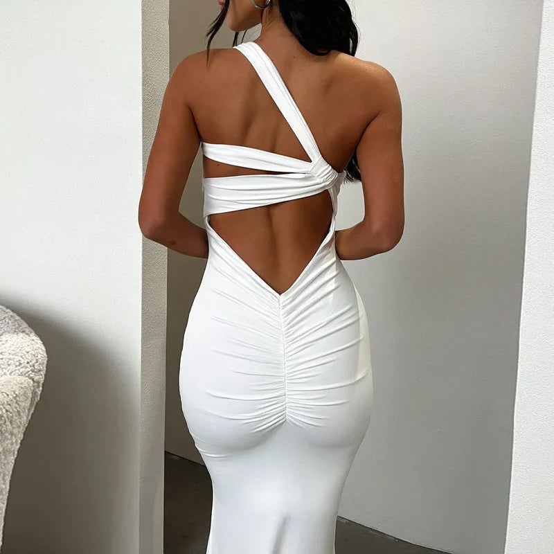 Women's Maxi Summer Autumn New  Sleeveless Neckline Temperament Elegant Y2k Midi Dresses