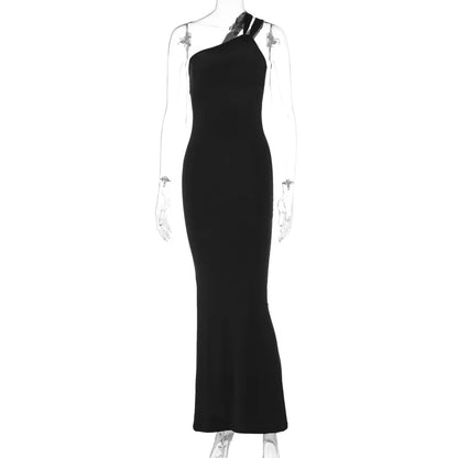 Women's Maxi Summer Autumn New  Sleeveless Neckline Temperament Elegant Y2k Midi Dresses
