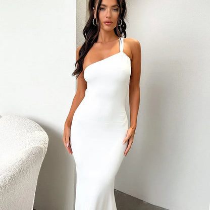 Women's Maxi Summer Autumn New  Sleeveless Neckline Temperament Elegant Y2k Midi Dresses