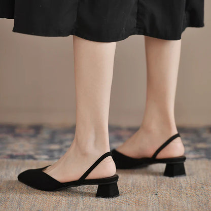 Pointed Summer  Fashionable Elegant Slingback Wedding Party Low Heel Pumps